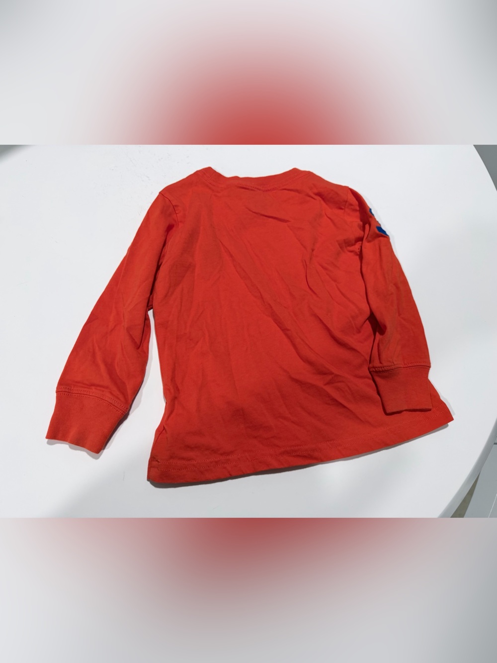 Polo Ralph Lauren Kids Long-Sleeve orange Shirt with navy Blue Logo. 2T kids. - Picture 2 of 3